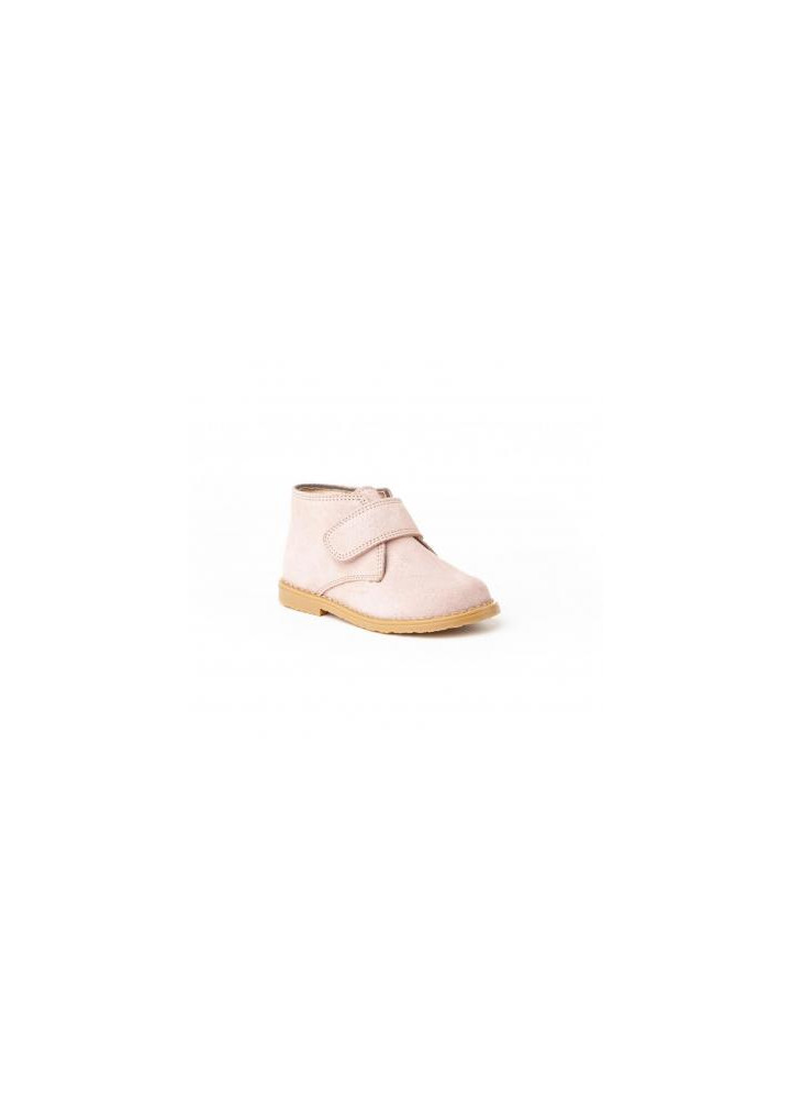Botas safari unisex para niños (pisacacas). Velcro. Serraje. Rosa. T: 20-34.
